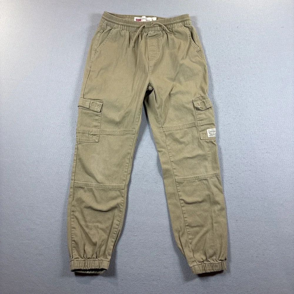 Levi's Strauss Signature Brown Khaki Jogger Pants Youth Size Large Cargo